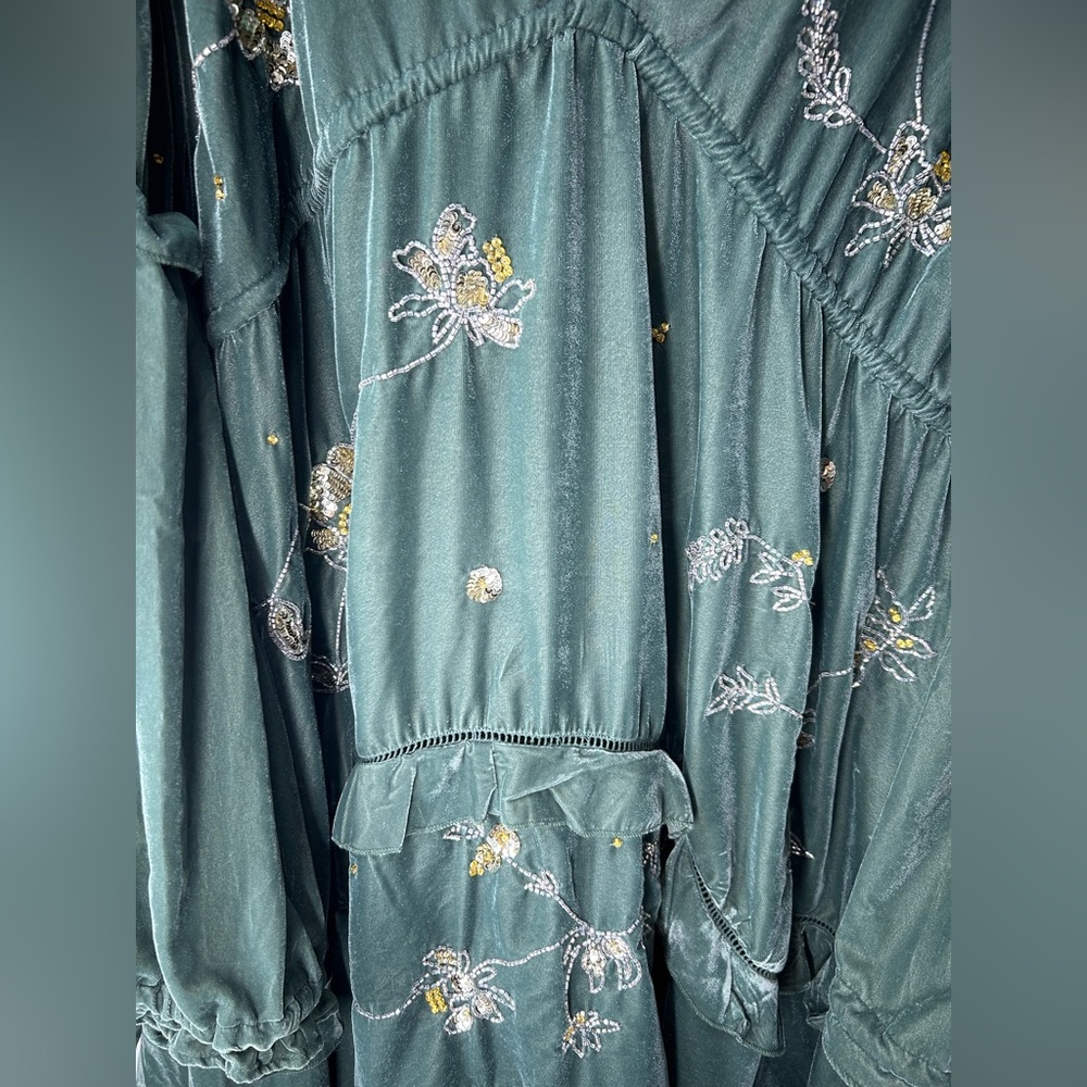 ASOS Curve Deep Green Floral Maxi Dress - Picture 3 of 7
